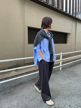 「アイテム（ストール/ショール）」を使った、ちほさん（レディース・163cm）の秋コーディネート