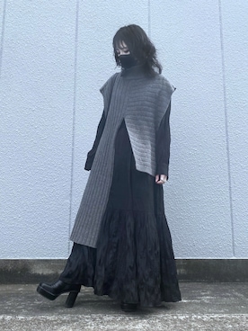 「RANDA」｜「アイテム（ブーツ）」を使った、くま。さん（レディース・157cm）の冬コーディネート