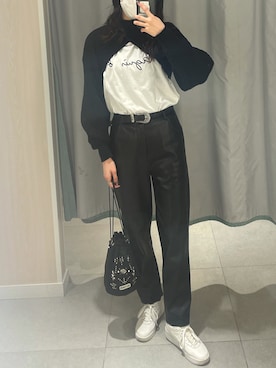 「大学生コーデ」｜「アイテム（ワンピース）」を使った、sさん（レディース・165cm）の冬コーディネート