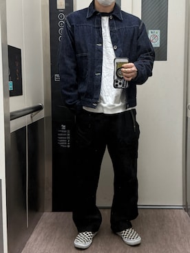 「アイテム（スリッポン）」を使った、へいさん（メンズ・164cm）の秋コーディネート