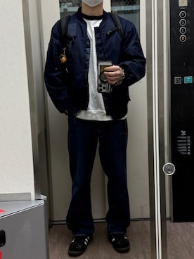 「アイテム（ダウンジャケット/コート）」を使った、へいさん（メンズ・164cm）の秋コーディネート