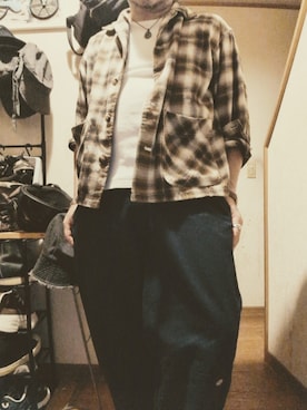 「アイテム（チノパンツ）」を使った、massaさん（メンズ・165cm）の秋コーディネート