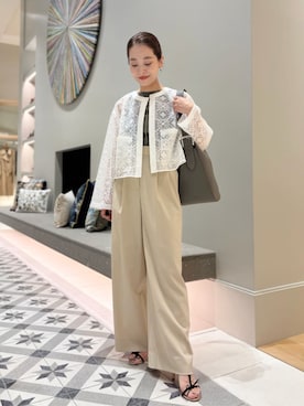 BALLSEYのノーカラージャケットを使った人気ファッション