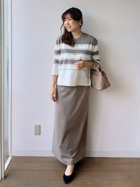 「INDIVI（インディヴィ）のアイテム」を使った、なみきさん（レディース・165cm）の秋コーディネート