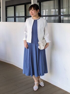 「オフィスカジュアル」｜「アイテム（ワンピース）」を使った、なみきさん（レディース・165cm）の春コーディネート