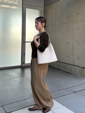 「russet（ラシット）のアイテム（ショルダーバッグ）」を使った、haineさん（レディース・153cm）の秋コーディネート