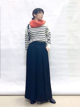 「アイテム（ネックウォーマー/スヌード）」を使った、まっつんさん（レディース・160cm）の秋コーディネート