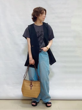 「Cutie Blonde（キューティーブロンド）のアイテム（デニムパンツ）」を使った、まっつんさん（レディース・160cm）の春コーディネート