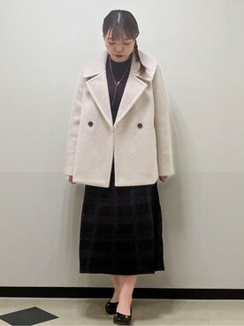 「アイテム（ピーコート、ベージュ系）」を使った、MAYUKIさん（レディース・156cm）の秋コーディネート