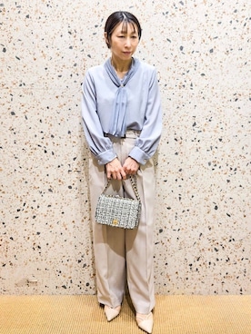 「index（インデックス）のアイテム（バッグ）」を使った、yoshimiさん（レディース・153cm）の春コーディネート