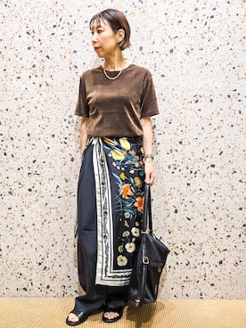 「OPAQUE.CLIP（オペークドットクリップ）のアイテム（Tシャツ/カットソー）」を使った、yoshimiさん（レディース・153cm）の夏コーディネート