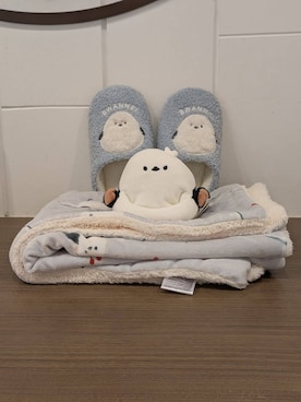 「アイテム（ブランケット）」を使った、meiさん（レディース・100cm）の秋コーディネート