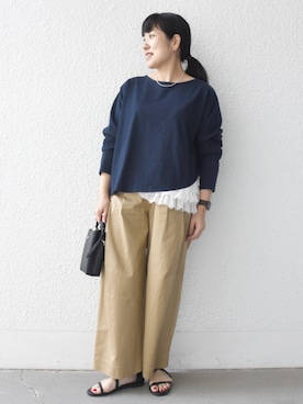 「EBLOUNA（エブローナ）のアイテム」を使った、星井さん（レディース・159cm）の夏コーディネート