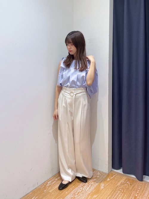 ダブルベルトワイドパンツ