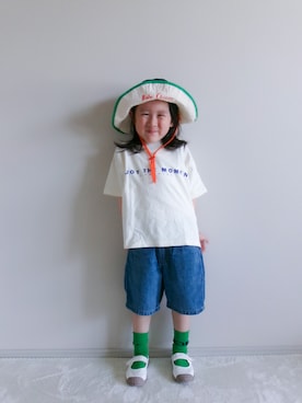「p.premier（ピードットプルミエ）のアイテム」を使った、つーとひーさん（キッズ・110cm）の春コーディネート