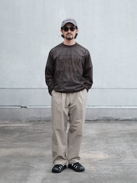 「Snow Peak（スノーピーク）のSnow Peak / Famous Trout Dry T-Shirt フェイマストラウト ドライTシャツ（Tシャツ/カットソー、ホワイト系）」を使った、Snow Peak_officialさん（レディース・158cm）の春コーディネート