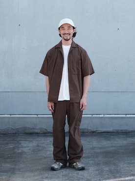 「Snow Peak（スノーピーク）のSnow Peak / HQ Topographic Trucker Cap トポグラフィック トラッカー キャップ（キャップ、ホワイト系）」を使った、Snow Peak_officialさん（レディース・158cm）の春コーディネート