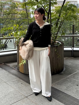 「DouDou（ドゥドゥ）のアイテム（バッグ）」を使った、doudounanokaさん（レディース・153cm）の秋コーディネート