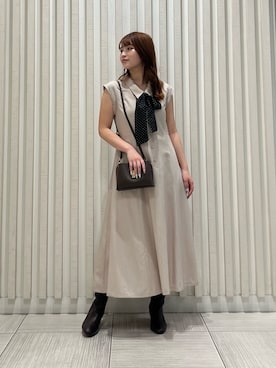 「NATURAL BEAUTY BASIC（ナチュラルビューティーベーシック）のアイテム（ショルダーバッグ）」を使った、himenbbさん（レディース・156cm）の夏コーディネート