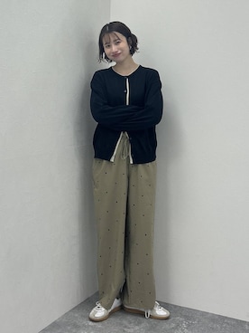 「LEPSIM（レプシィム）のドット刺繍パンツ　646561（Pants、ベージュ系）」を使った、rikaさん（レディース・164cm）の春コーディネート