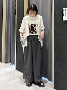 「LEPSIM（レプシィム）のステンレスアソートチョーカー　633036（チョーカー、シルバー系）」を使った、rikaさん（レディース・164cm）の夏コーディネート