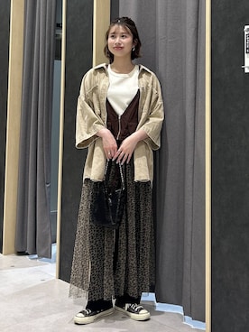 「LEPSIM（レプシィム）の【CONVERSE／コンバース】AS/AGED/AC/OX　573027（Sneakers、ブラウン系）」を使った、rikaさん（レディース・164cm）の春コーディネート