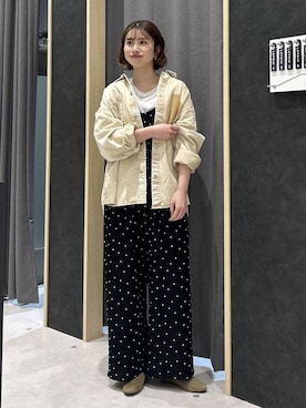 「LEPSIM（レプシィム）の2WAYウェッジミュール　652147（Pumps、ベージュ系）」を使った、rikaさん（レディース・164cm）の春コーディネート