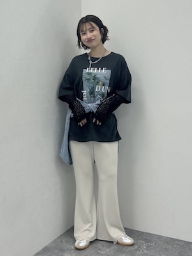「LEPSIM（レプシィム）のデニムBIGシャツ/SS　639528（Shirts、ブルー系）」を使った、rikaさん（レディース・164cm）の春コーディネート