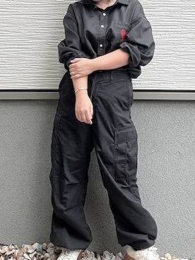 「アイテム（カーゴパンツ）」を使った、ainosukegusukdさん（レディース・156cm・30代）の秋コーディネート
