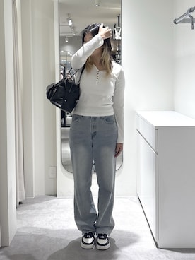 「FREE'S MART（フリーズマート）のアイテム（パンツ）」を使った、yooo0onさん（レディース・164cm）の秋コーディネート