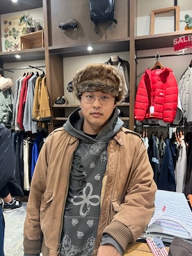 「SURGERY（サージェリー）のアイテム（トップス）」を使った、kznrisdkさん（メンズ・173cm）の冬コーディネート