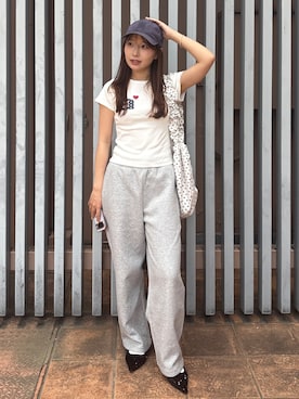 「LOWRYS FARM（ローリーズファーム）のアイテム（帽子）」を使った、natsuki⭐︎さん（レディース・158cm）の春コーディネート