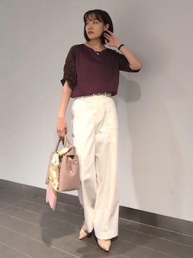「COUP DE CHANCE（クードシャンス）のアイテム（その他パンツ）」を使った、aka03hさん（レディース・161cm）の夏コーディネート