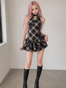 「R&E（アールアンドイー）のアイテム」を使った、りりさん（レディース・162cm）の夏コーディネート