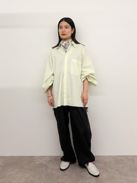 「CITYSHOP（シティーショップ）のEASY PANTS : パンツ（その他パンツ、ブラック系）」を使った、YUIさん（レディース・164cm）の春コーディネート