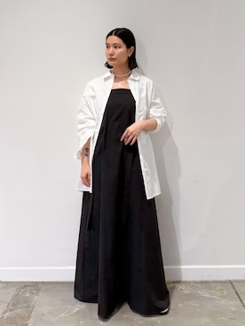 「CITYSHOP（シティーショップ）の《追加2》BELTED STRAP DRESS：ワンピース（ワンピース、ブラック系）」を使った、YUIさん（レディース・164cm）の春コーディネート