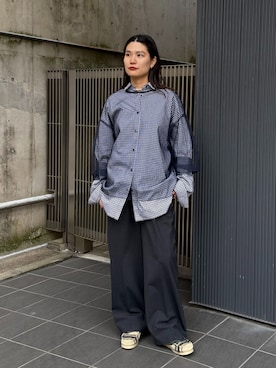 「CITYSHOP（シティーショップ）のLAYERED LIKE SLACKS：パンツ（スラックス、グレー系）」を使った、YUIさん（レディース・164cm）の冬コーディネート