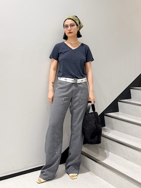 「Dickies（ディッキーズ）のDickies 別注 PAINTER パンツ（その他パンツ、グレー系）」を使った、YUIさん（レディース・164cm）の春コーディネート