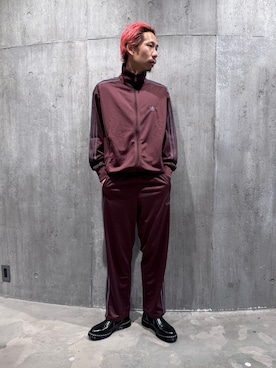「adidas Originals（アディダスオリジナルス）のadidas originals / アディダス for JS ファイヤーバード トラック パンツ（その他パンツ、レッド系）」を使った、NIBOさん（メンズ・175cm）の春コーディネート