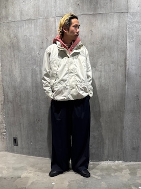 「JOURNAL STANDARD（ジャーナルスタンダード）のTRモダン ワイド スラックス（スラックス、ブルー系）」を使った、NIBOさん（メンズ・175cm）の冬コーディネート