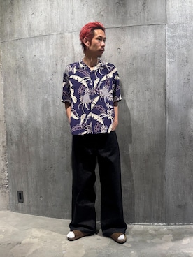 「JOURNAL STANDARD（ジャーナルスタンダード）のリジッド モダン クラシック デニム（その他パンツ、ブラック系）」を使った、NIBOさん（メンズ・175cm）の夏コーディネート