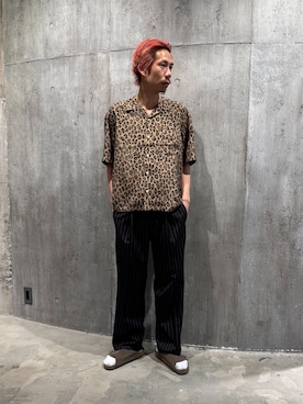 「JOURNAL STANDARD（ジャーナルスタンダード）のTR ストレート ワーク スラックス（スラックス、ブラック系）」を使った、NIBOさん（メンズ・175cm）の春コーディネート