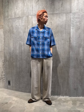 「JOURNAL STANDARD（ジャーナルスタンダード）のルーズ フィット フェード スウェット パンツ（スウェットパンツ、ベージュ系）」を使った、NIBOさん（メンズ・175cm）の春コーディネート