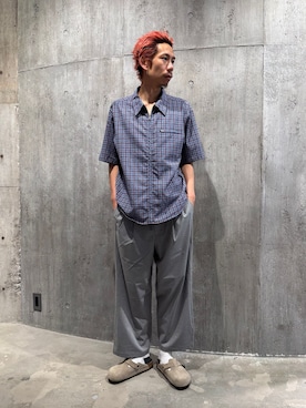 「JOURNAL STANDARD（ジャーナルスタンダード）のTR アンクル フィット スラックス（スラックス、グレー系）」を使った、NIBOさん（メンズ・175cm）の夏コーディネート