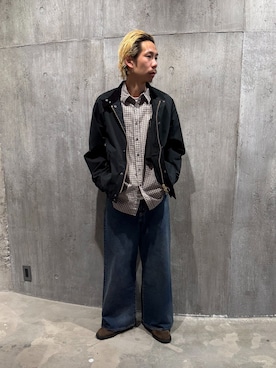 「Barbour（バブアー）のBarbour / バブアー  Peached Blouson Transport（その他アウター、ブラック系）」を使った、NIBOさん（メンズ・175cm）の冬コーディネート