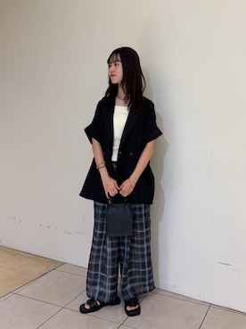 「KBF（ケイビーエフ）のアイテム（パンツ）」を使った、mahiru28さん（レディース・157cm）の夏コーディネート