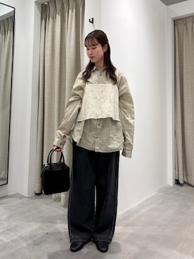 「かぐれ（カグレ）のアイテム（デニムパンツ）」を使った、mahiru28さん（レディース・157cm）の秋コーディネート