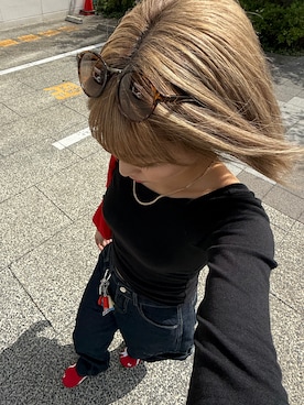 「SHEENA（シーナ）のアイテム（パンツ）」を使った、ひのゆうさん（レディース・155cm）の春コーディネート