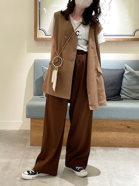 「A.P.C.（アーペーセー）のアイテム（トップス）」を使った、Nao Odakaさん（レディース・156cm）の秋コーディネート