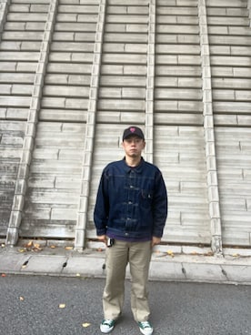 「アイテム（チノパンツ）」を使った、タダオさん（メンズ・173cm）の秋コーディネート